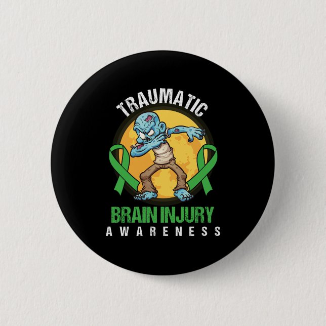 Macaron Rond 5 Cm Brain Tumeur Brain Surgery Venin Traumatic (Devant)