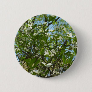 Macaron Rond 5 Cm Branche of Dogwood Blossoms Spring Trees