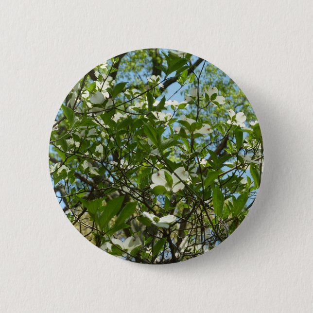 Macaron Rond 5 Cm Branche of Dogwood Blossoms Spring Trees (Devant)