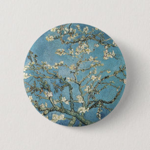 Macaron Rond 5 Cm Branches d'amande de Vincent van Gogh   en fleur,
