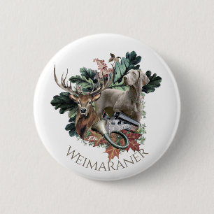 Macaron Rond 5 Cm  Braque de Weimar 