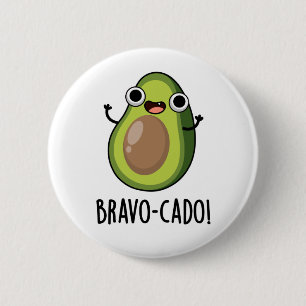 Macaron Rond 5 Cm Bravo-cado Funny Avocado Pun