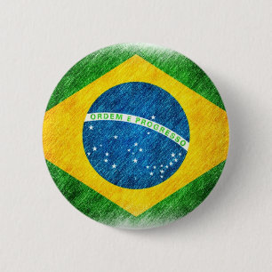 Macaron Rond 5 Cm Brazilian_Flag_Pencil_Painting