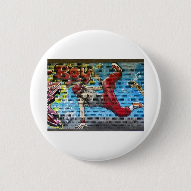 Macaron Rond 5 Cm Break dancer graffiti ! (Devant)