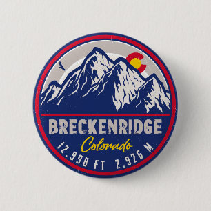 Macaron Rond 5 Cm Breckenridge Colorado Ski Randonnée Mountain Souve