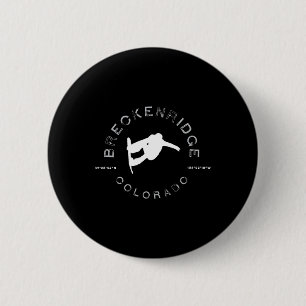 Macaron Rond 5 Cm Breckenridge Colorado Vintage Graphisme Snowboard