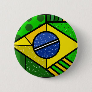 Macaron Rond 5 Cm Brésil Brazil brazilian flag