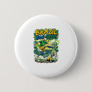 Macaron Rond 5 Cm Brésil Énergie Squelette Buteur Nations Creati
