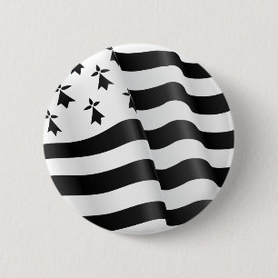 Macaron Rond 5 Cm Breton de Drapeau (drapeau breton)