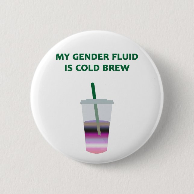 Macaron Rond 5 Cm Brew de froid de Genderfluid (Devant)