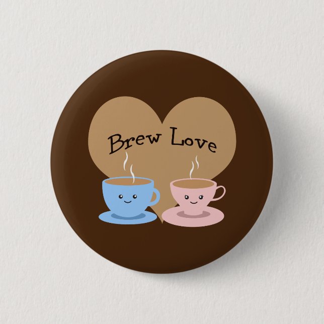 Macaron Rond 5 Cm Brew Love ! Coffee Mugs (Devant)