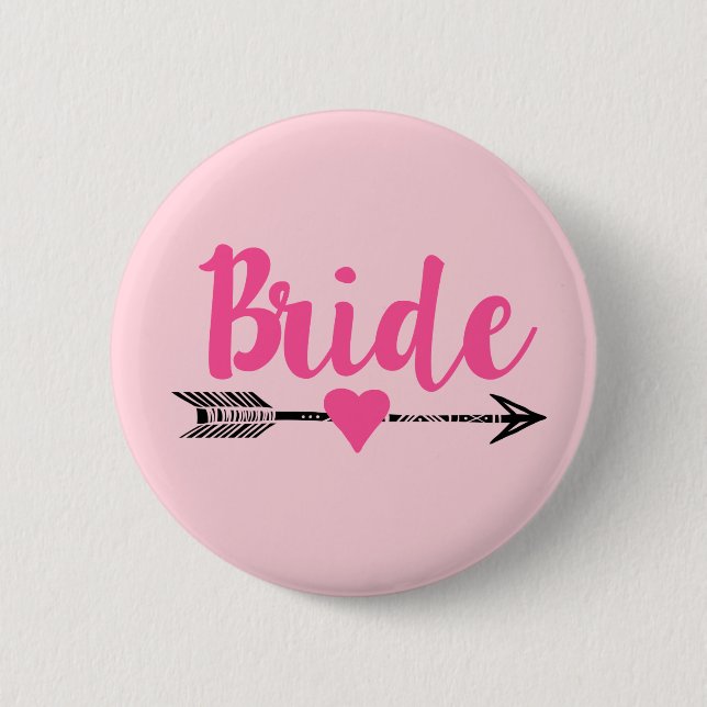 Macaron Rond 5 Cm Bride|Bride l'équipe|Rose (Devant)