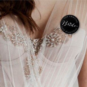 Macaron Rond 5 Cm Bride Script Diamond Chic Mariage fête nuptiale
