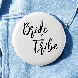 Macaron Rond 5 Cm Bride Tribe Bouton de mariage élégant noir et blan
