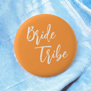 Macaron Rond 5 Cm Bride Tribe Orange Mariage blanc