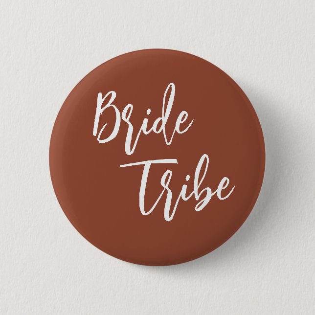 Macaron Rond 5 Cm Bride Tribe Terracotta Burnt Orange Mariage (Devant)
