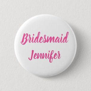 Macaron Rond 5 Cm Bridesmaid Pink Custom Name Gifts Wedding 