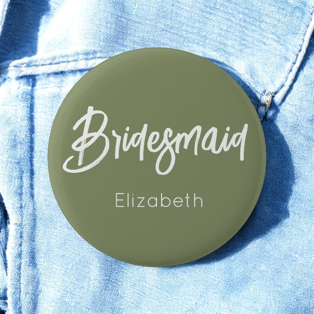 Macaron Rond 5 Cm Bridesmaid Sage Green Mariage blanc (Créateur téléchargé)