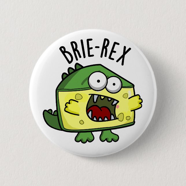Macaron Rond 5 Cm Brie-rex Fromage drôle TRex Pun (Devant)