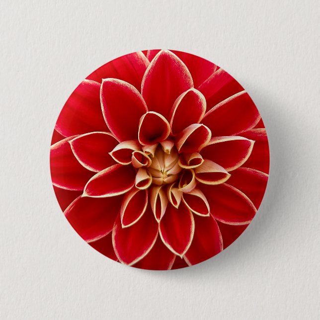 Macaron Rond 5 Cm Bright Red Dahlia (Devant)
