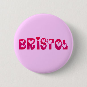 Macaron Rond 5 Cm Bristol dans les coeurs
