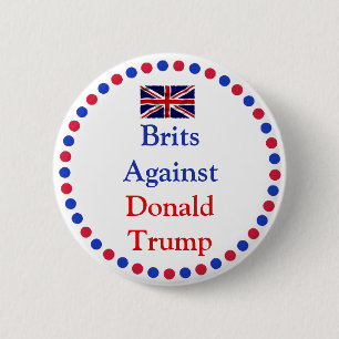 Macaron Rond 5 Cm Britanniques contre le bouton Donald Trump