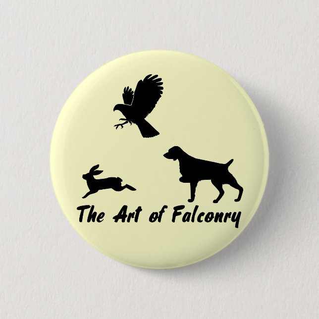 Macaron Rond 5 Cm Brittany Spaniel et Falconry (Devant)