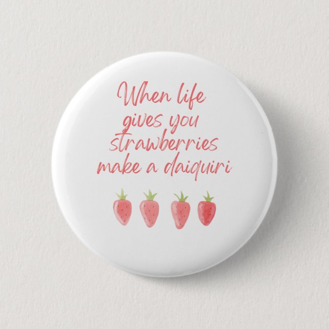 Macaron Rond 5 Cm Broche à fraises (Devant)