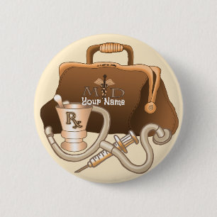 Macaron Rond 5 Cm Broche de sac de médecin