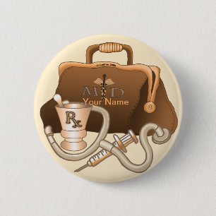 Macaron Rond 5 Cm Broche de sac de médecin
