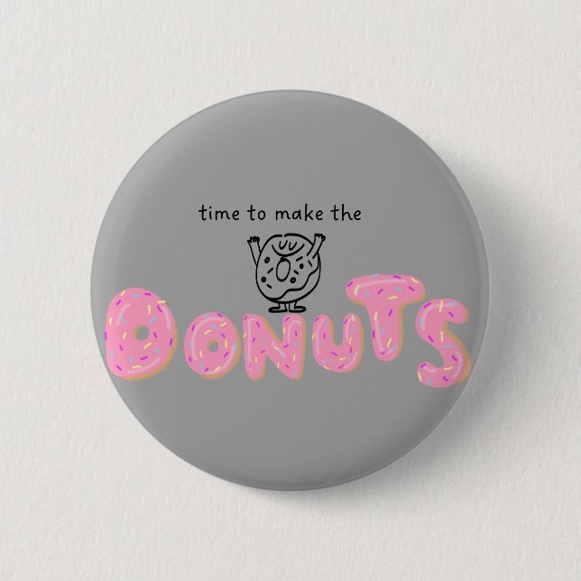 Macaron Rond 5 Cm Broche de thème Donuts (Devant)