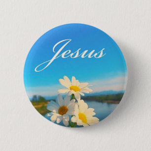 Macaron Rond 5 Cm Broche Jésus