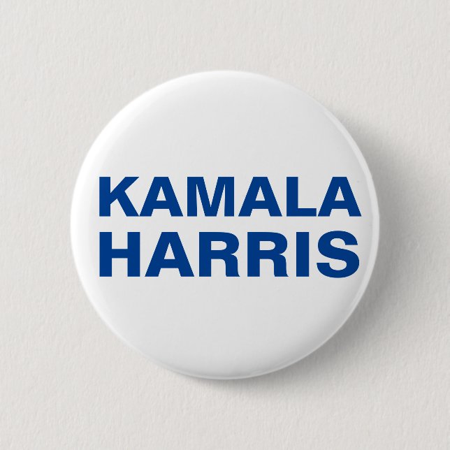 Macaron Rond 5 Cm Broche Kamala Harris (PERSONNALISABLE) (Devant)