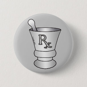 Macaron Rond 5 Cm Broche mortier et pilon