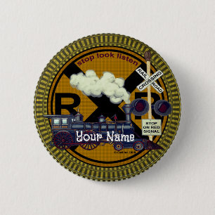 Macaron Rond 5 Cm Broche ronde du vieux train