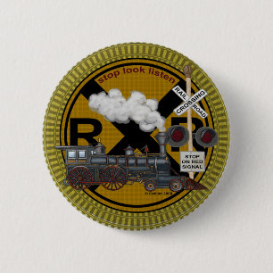 Macaron Rond 5 Cm Broche ronde du vieux train