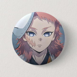 Macaron Rond 5 Cm Broche Sabito de l'anime Demon Slayer