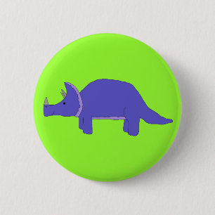 Macaron Rond 5 Cm Broche Tricératops