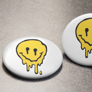 Macaron Rond 5 Cm broches du bouton émoji de sourire fondu