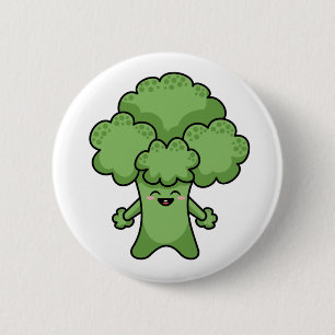 Macaron Rond 5 Cm Brocoli vert drôle