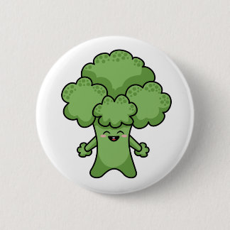 Macaron Rond 5 Cm Brocoli vert drôle