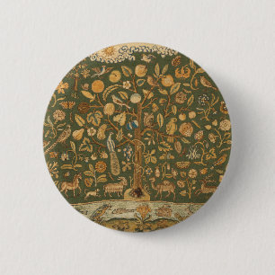 Macaron Rond 5 Cm Broderie Anglaise Ancienne au Point de Broderie : 