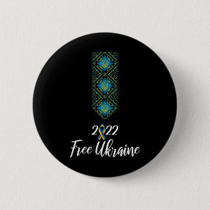 Macaron Rond 5 Cm Broderie Ukrainienne Vyshyvanka Pour Hommes Soutie
