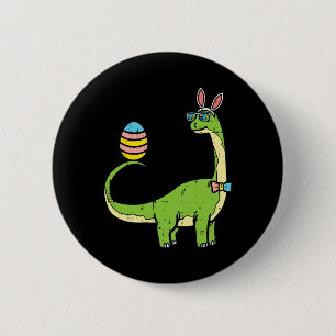 Macaron Rond 5 Cm Brontosaurus Oreilles de Lapin Œuf Jour de Pâques 