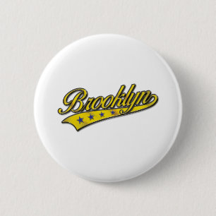 Macaron Rond 5 Cm Brooklyn Logo Gold Embossé