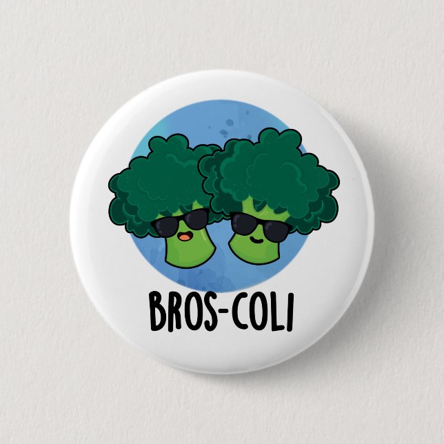 Macaron Rond 5 Cm Bros-coli Fantaisie Veggie Brocoli Pun (Devant)