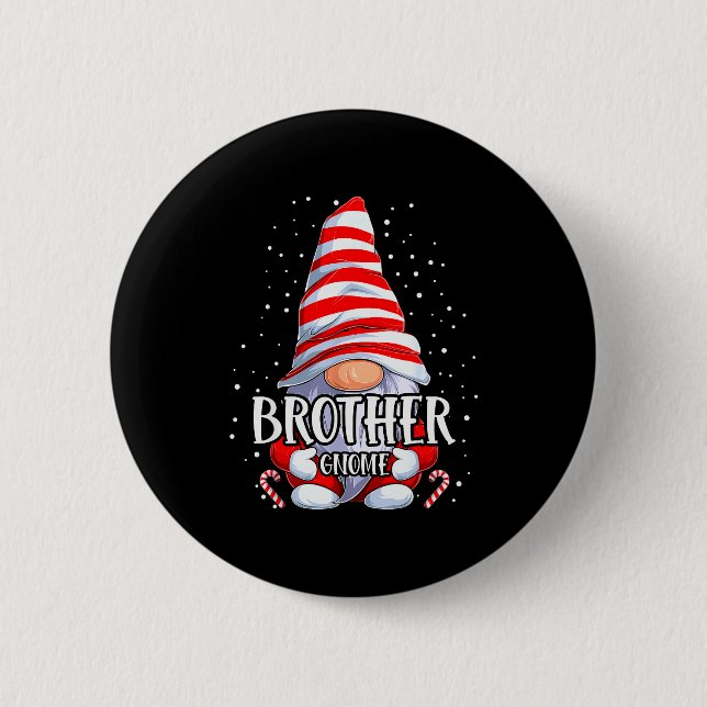 Macaron Rond 5 Cm Brother Gnome Christmas Pajamas Matching Family Gr (Devant)