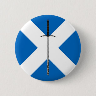 Macaron Rond 5 Cm Bruce Sword sur Saltire
