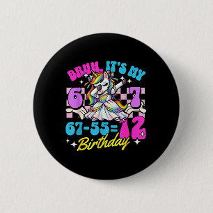 Macaron Rond 5 Cm Bruh 67-5512 12e anniversaire fille licorne Dabbin