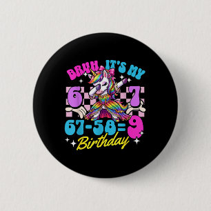 Macaron Rond 5 Cm Bruh 67-589 9e anniversaire licorne fille qui dab